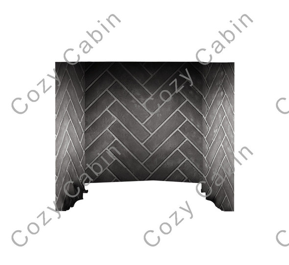 42 Inch Westminster Grey Herringbone Brick Panels