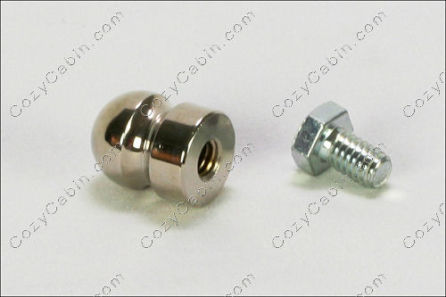 Knob, Nickel - 3/4" dia x 1, FPX