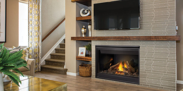 Ascent gas fireplace in room