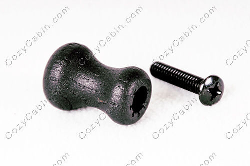 Knob [Wood] with Screw, Black FWI