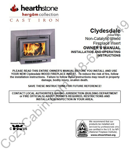 Owner's manual coversheet