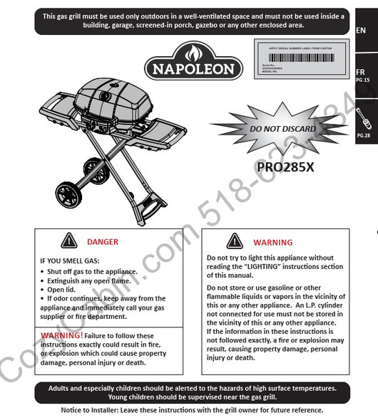 Owner's manual coversheet