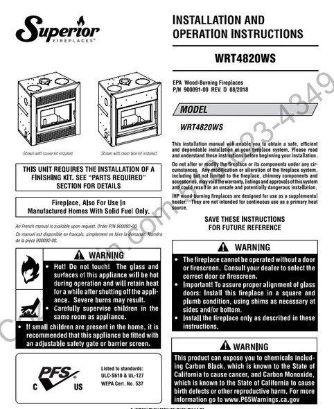 Owner's manual coversheet