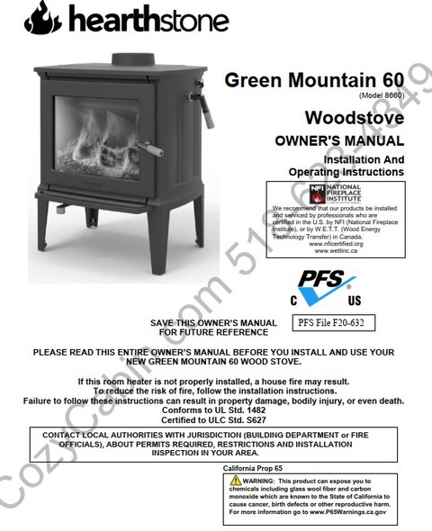 Owner's manual coversheet