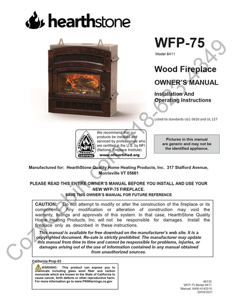 Owner's manual coversheet