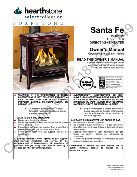 Owner's manual coversheet