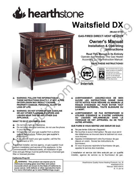 Owner's manual coversheet