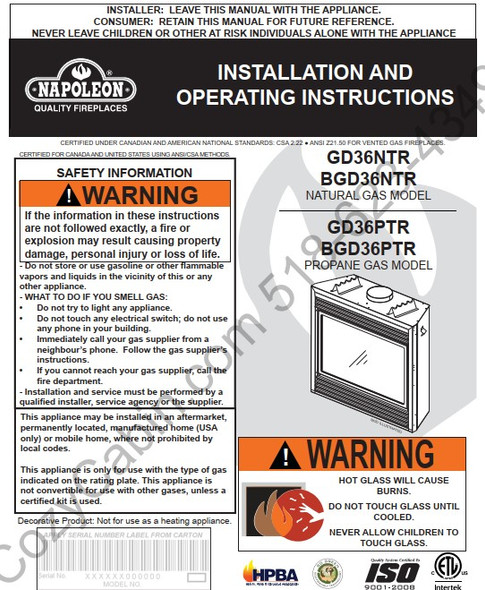 Owner's manual coversheet