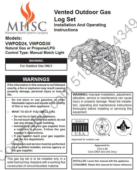 Owner's manual coversheet