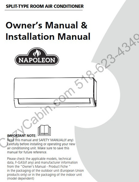 Owner's manual coversheet