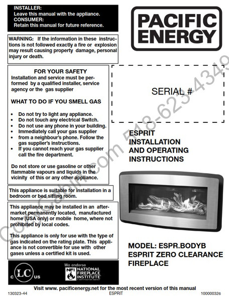 Owner's manual coversheet