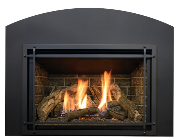 insert with logs and prairie screen front