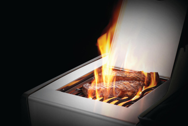 meat searing on side burner