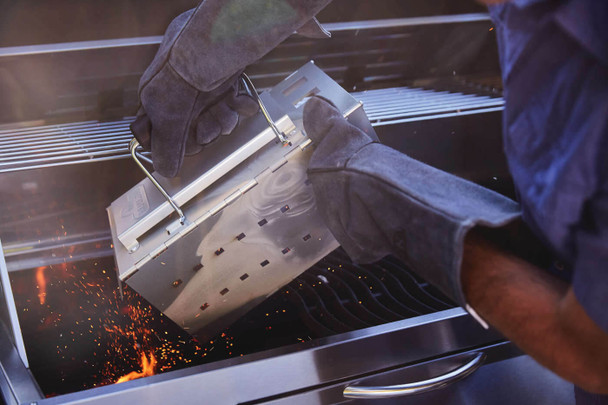 using an optional charcoal starter