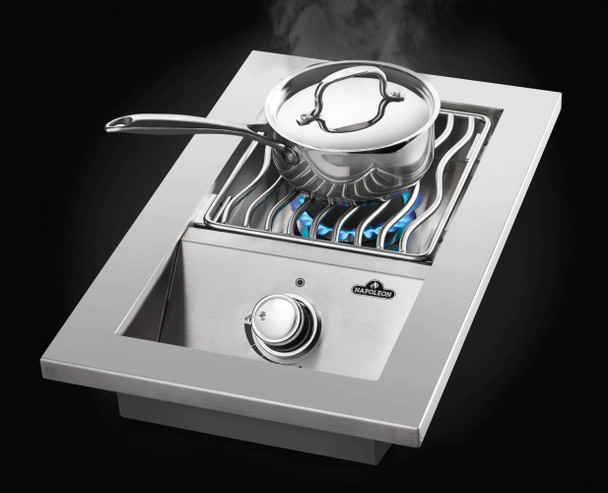 cooking in a pot on the burner