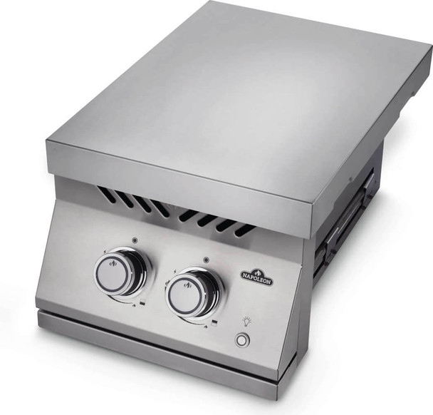 angled burner with stainless steel lid