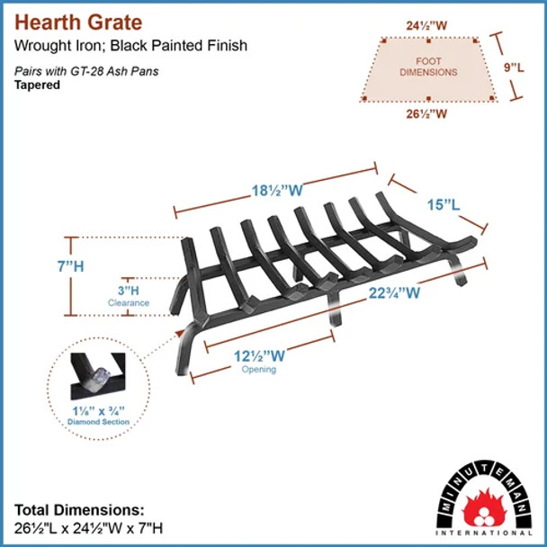 grate dimensions