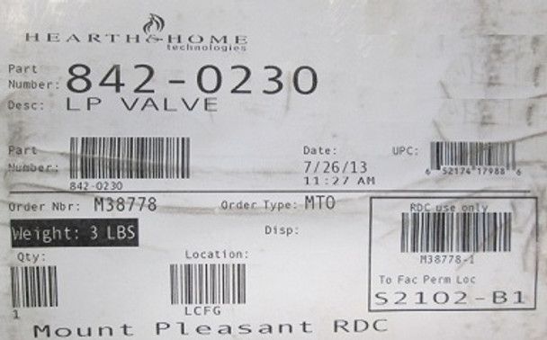 SIT Gas Valve - LP (842-0230) Image 2