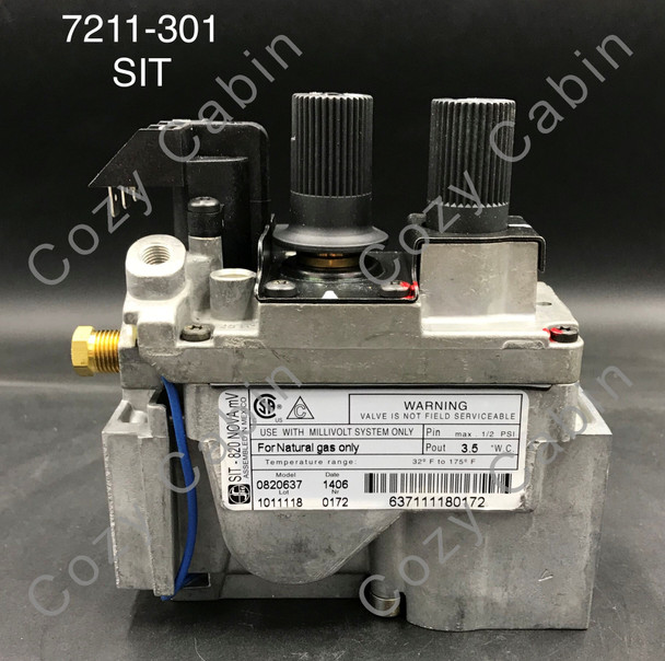 side of gas valve with label