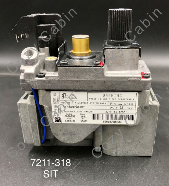 side of gas valve with label