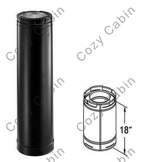 Black 18 Inch Length 5 Inches x 8 Inches Diameter Pipe