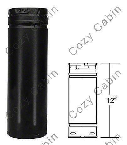 Black 12 Inch Straight Length Pipe