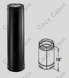 18 inch Length Black Stove Pipe