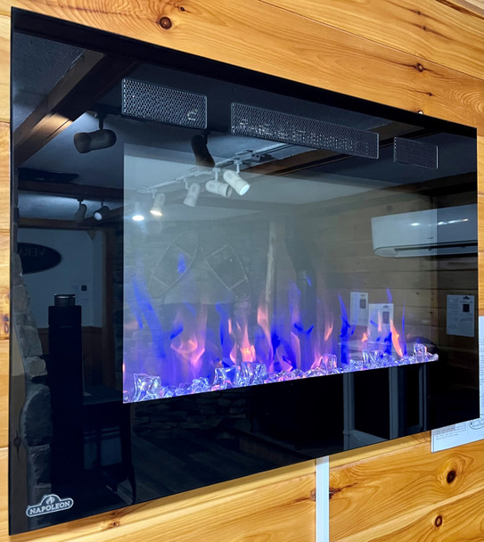 Allure electric fireplace side view