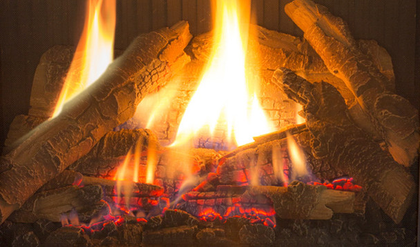 log set burning in S40 gas stove