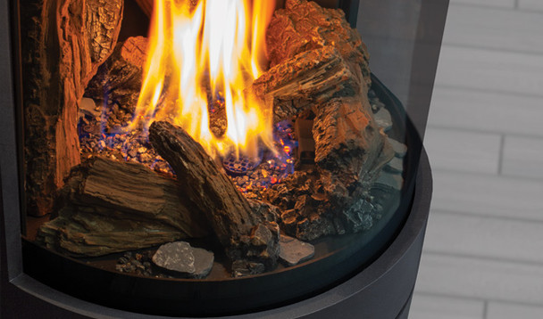 burning log set in S50 gas stove
