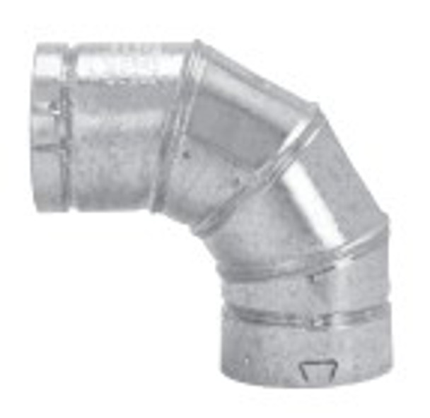 6" Diameter, 90 Degree Adjustable Elbow - 6" RV Round, Galvanized Selkirk Metalbestos Gas Vent - 6RV-EL90