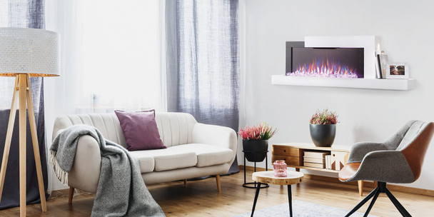 Stylus Cara electric fireplace in living room