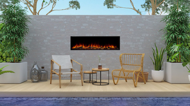 Outdoor electric fireplace