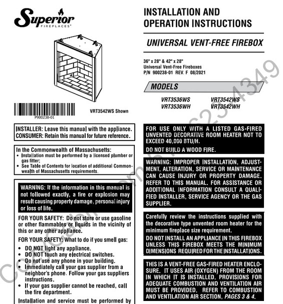 Owner's manual coversheet