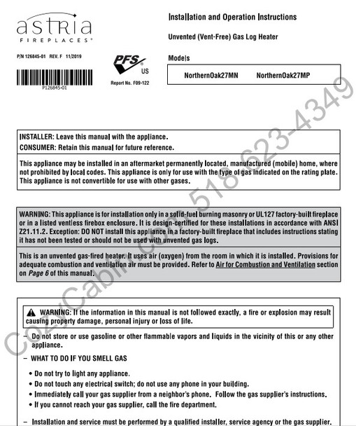Owner's manual coversheet