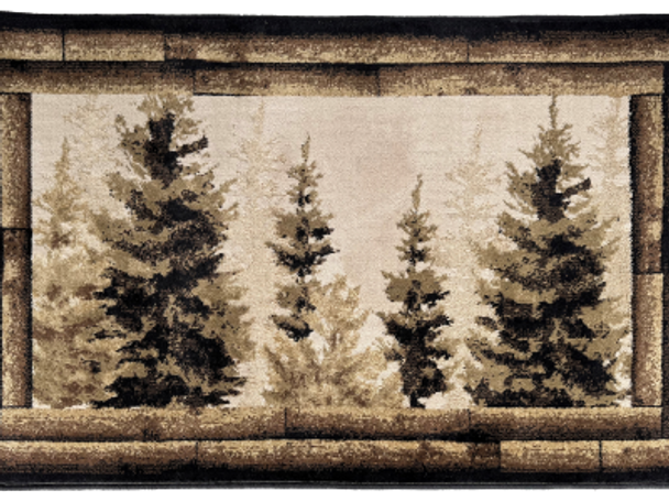 brown forest trees rug