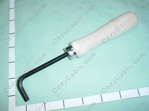 Door Key, 1/4" Hex-Key with Wood