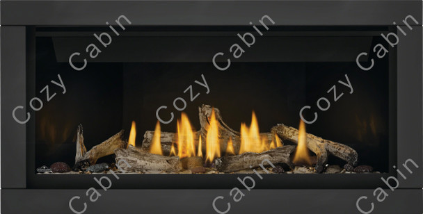 log set burning in fireplace