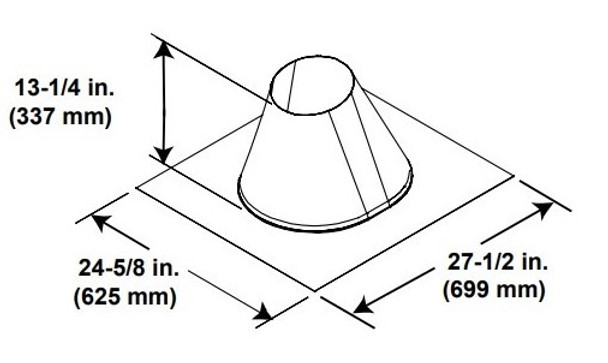 Roof Flashing for 0/12 to 6/12 Roof Pitch