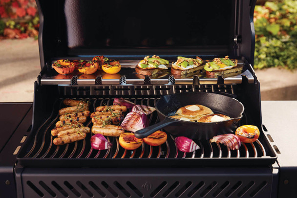 grill full of food