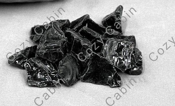coal black crushed glass