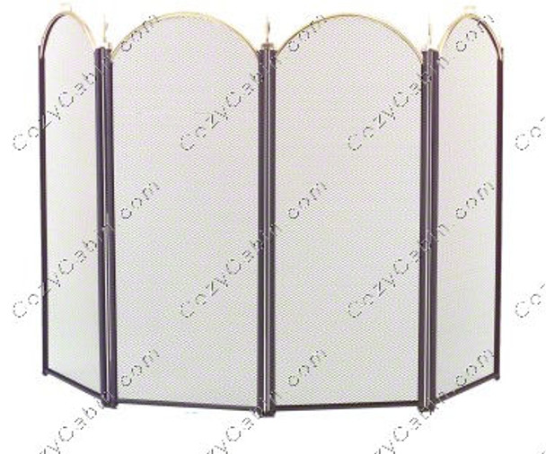 Screen 4-Fold Arched - Polished Brass/Black