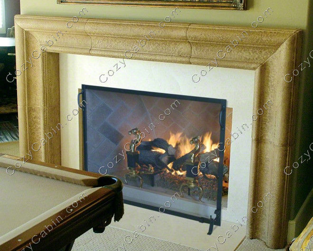 screen installed on a fireplace