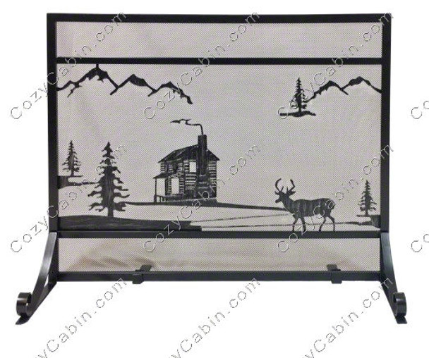 Panel Screen Cabin Design - Black Wrought Iron