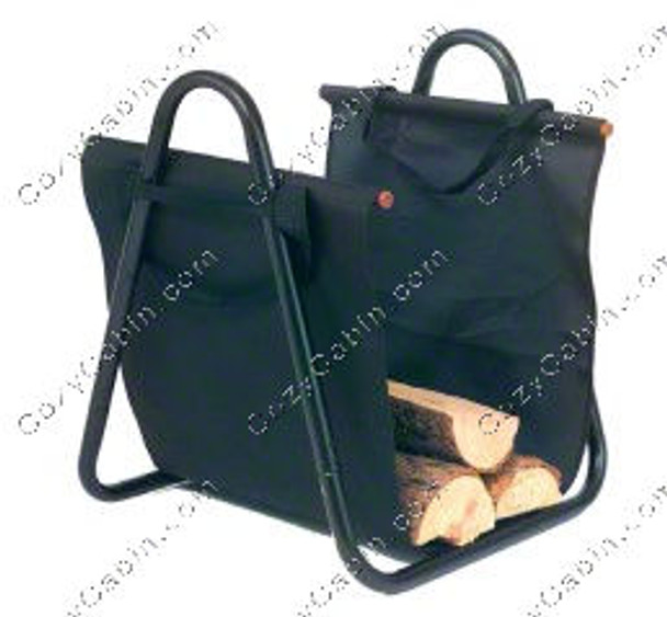 Log Holder with Carrier - Black