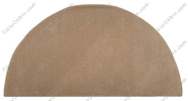 Hand Tufted 100% Wool Hearth Rug Half Round - Beige