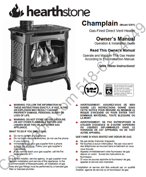 Owner's manual coversheet