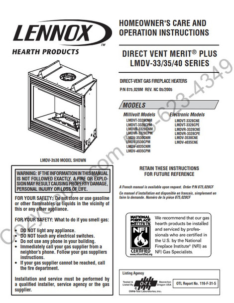 Owner's manual coversheet