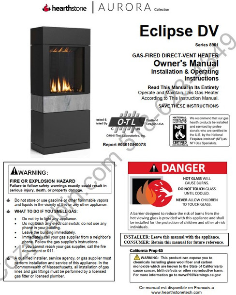 Owner's manual coversheet