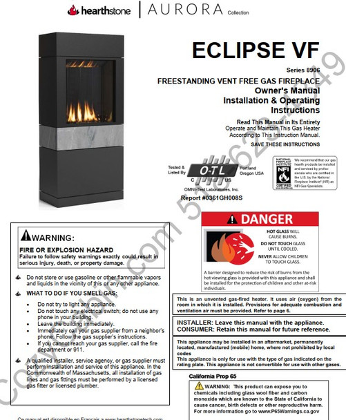 Owner's manual coversheet